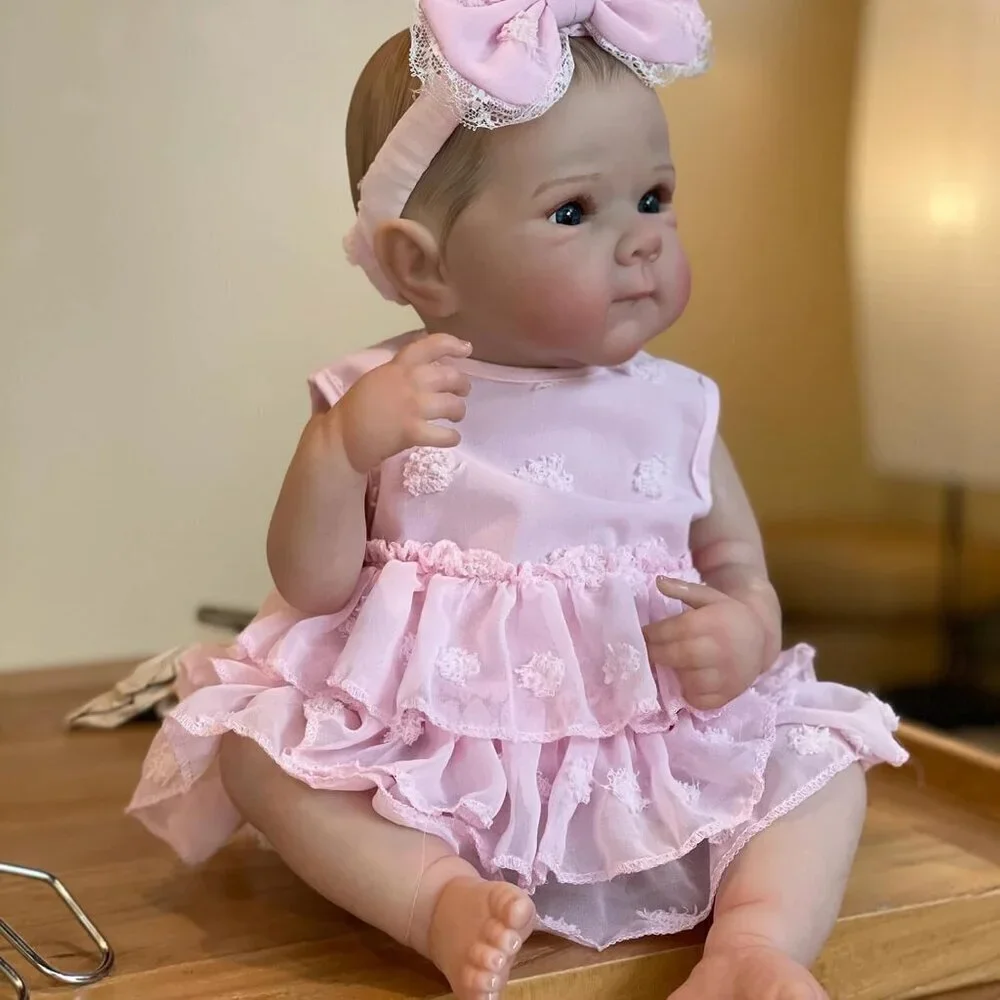 🆕20inch Soft Vinyl Body Newborn Baby Poseable Limbs Open Eyes Reborn Mia Girl